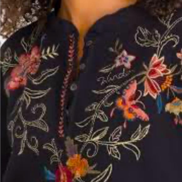 Johnny Was embroidered “Taline Thermal Henley”. New with tags. - Picture 6 of 6